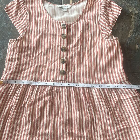 American Eagle Womens XS Flowy Striped Cap Sleeve Short Tiered Dress Red White - Picture 9 of 11